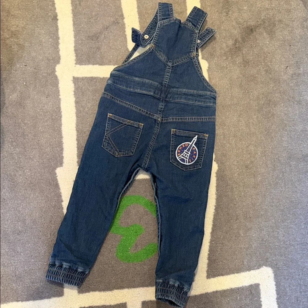 Kenzo Blue Kids Overalls with Fun Patches